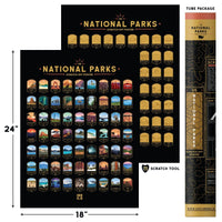 US National Parks Scratch-off Poster