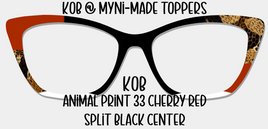 KOB Animal Print 33 Cherry Red Split Black Center